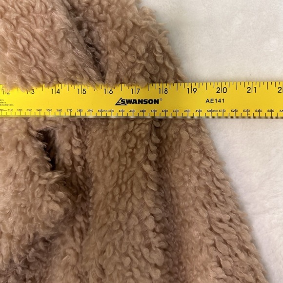 Anthropologie By Hem and Thread Coat Tan Soft Size M Mid Length Shearling - Picture 7 of 13